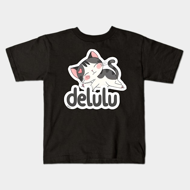 Delulu Cat Kids T-Shirt by MaystarUniverse